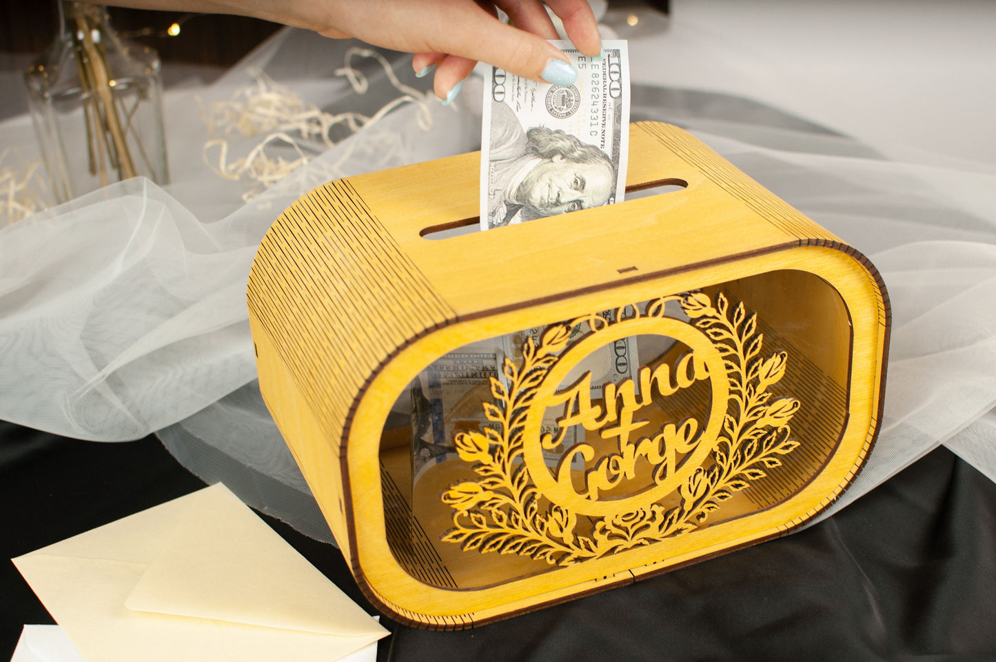 Wedding Card Box, Personalized Keepsake Box