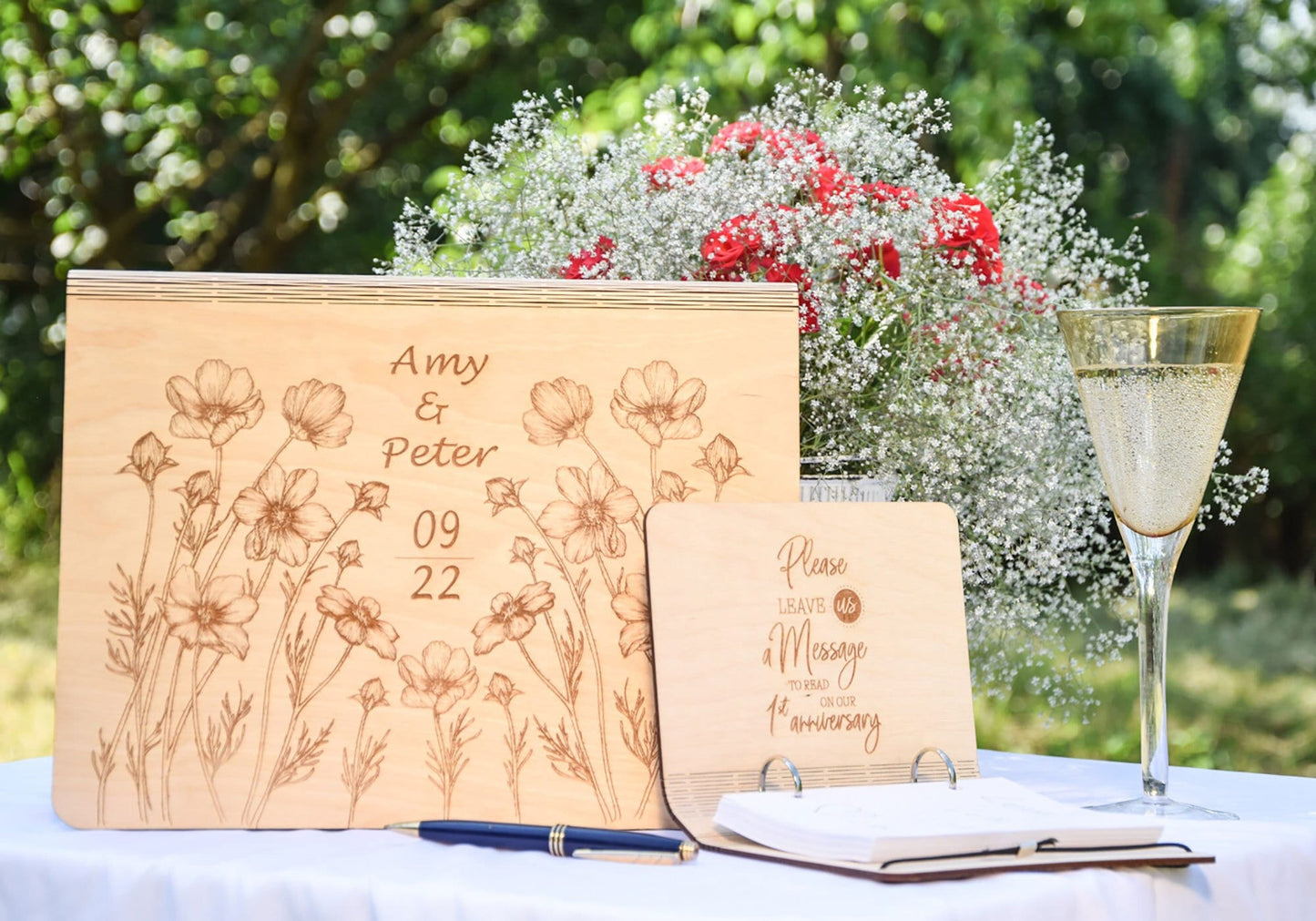 Personalized Guest book, Wooden Album