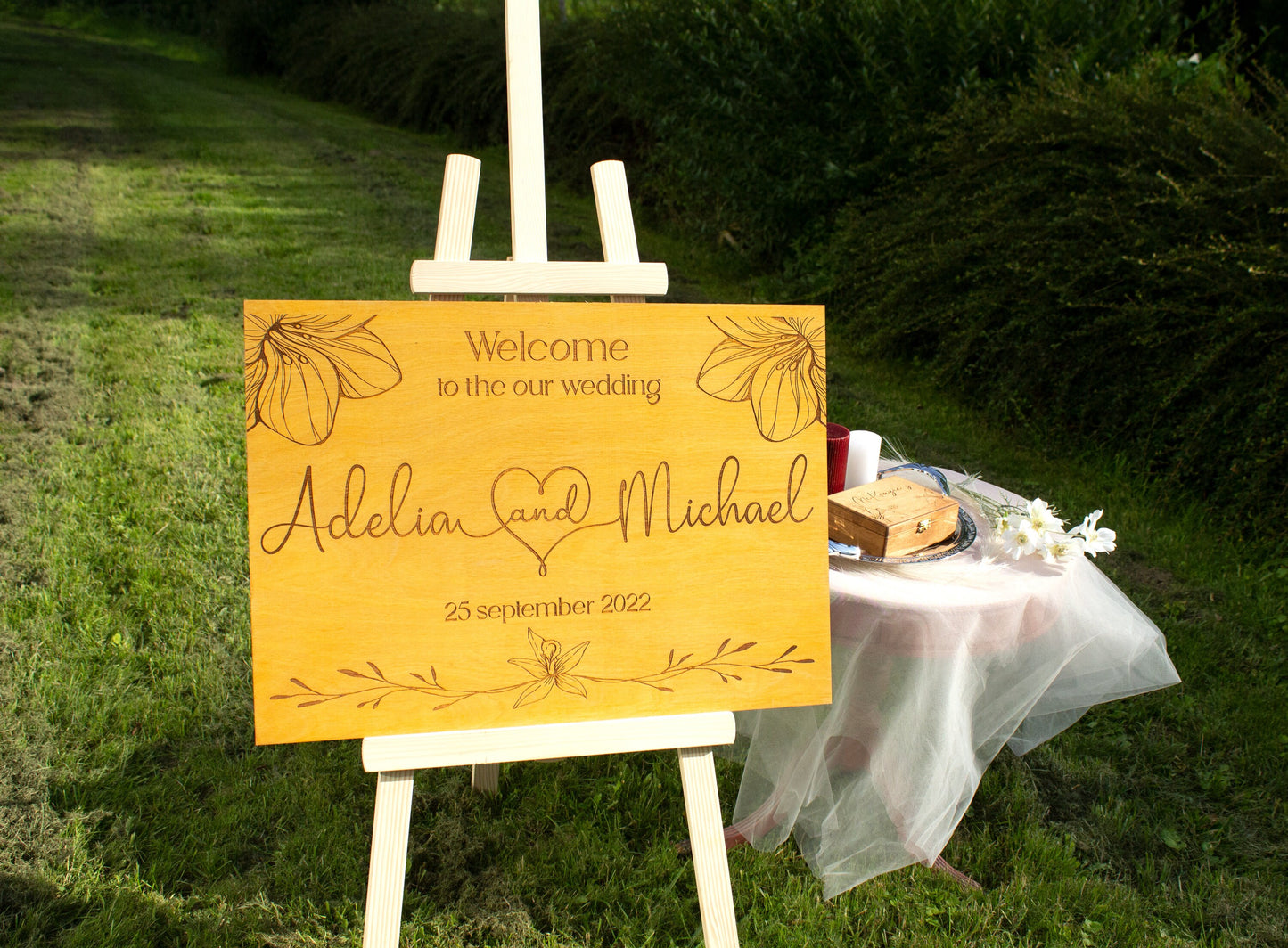 Board at Photo https://www.etsy.com/listing/1454110874/wooden-wedding-welcome-sign-wedding
