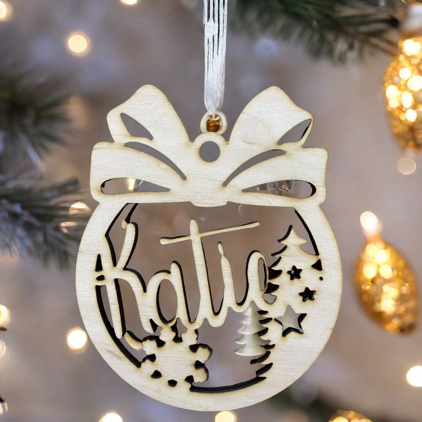 Personalized Christmas Ornaments, Custom Christmas tree Decor, Christmas Bauble, Gift Tags, Your Logo Wood Xmas decor, Laser Cut Names, Gift