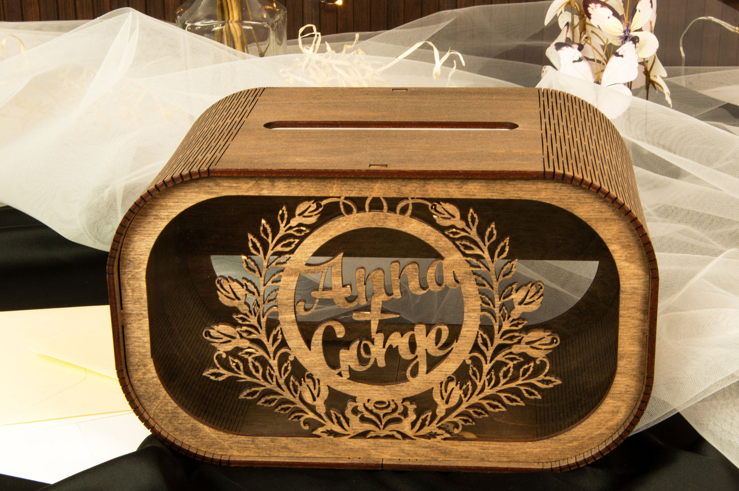 Personalized Money box, Wooden Cash box