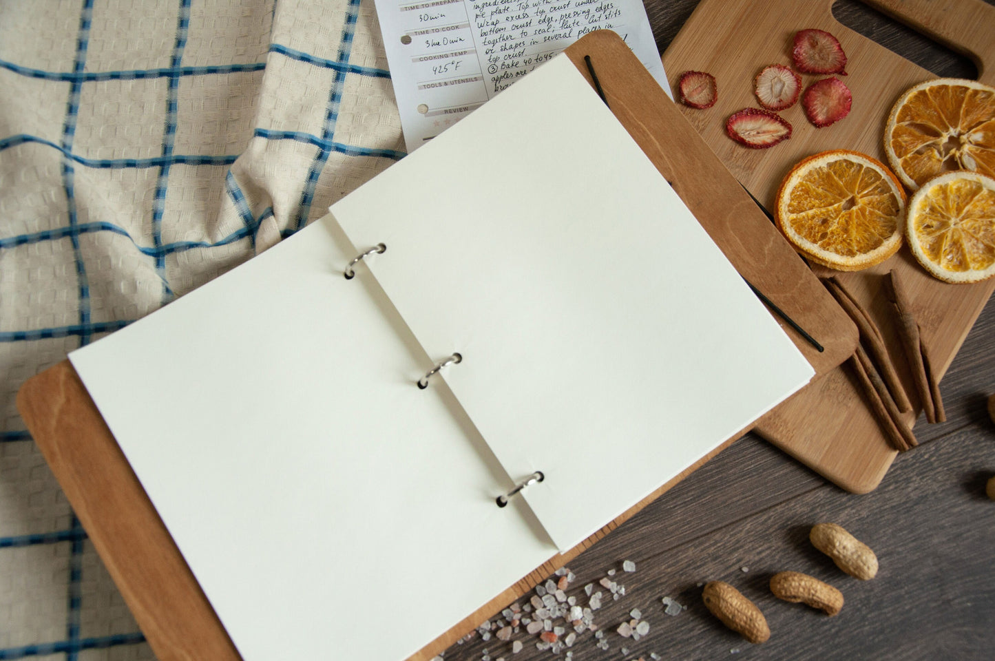 Wooden Cookbook, Custom Recipe Book