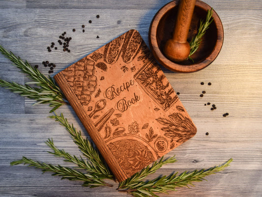 Wooden Cookbook, Custom Recipe Book