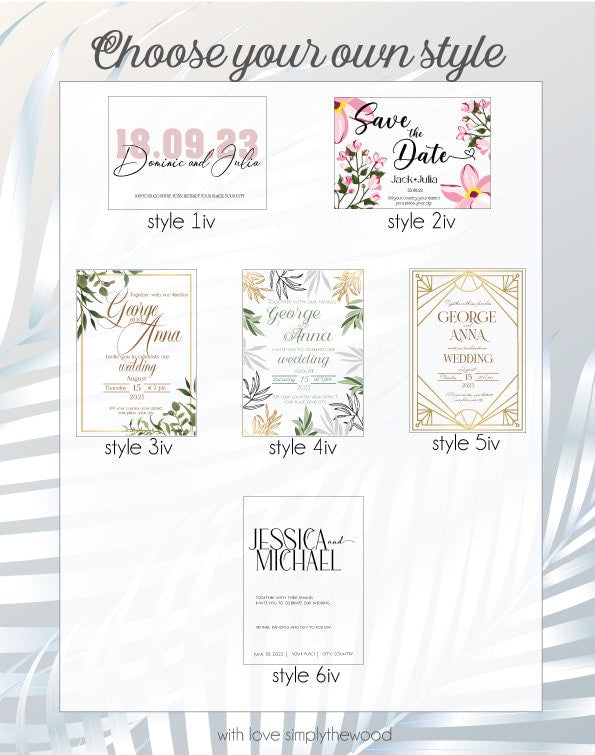 Eucalyptus Wooden Wedding Invitation Set, Rustic Wedding Invitations, Wedding acrylic Invitation Suite, Rustic and Boho Wedding Invitation