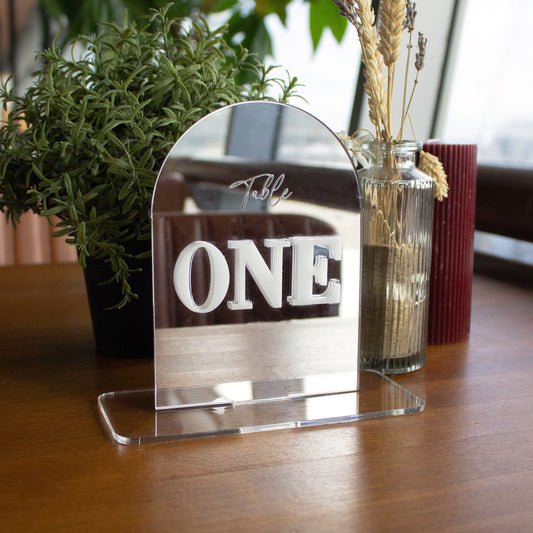 Table Numbers, Acrylic Arch Table Numbers, Wedding Table Decor, Wedding Table Decor, 3D Table Number, Acrylic Wedding Sign Modern