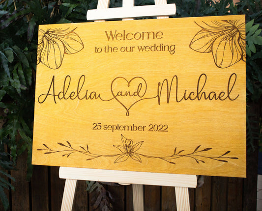 Wooden Wedding Welcome Sign, Wedding Reception Signage, Custom Welcome Board, Wedding Decorations, Personalized Wooden Wedding Welcome Sign