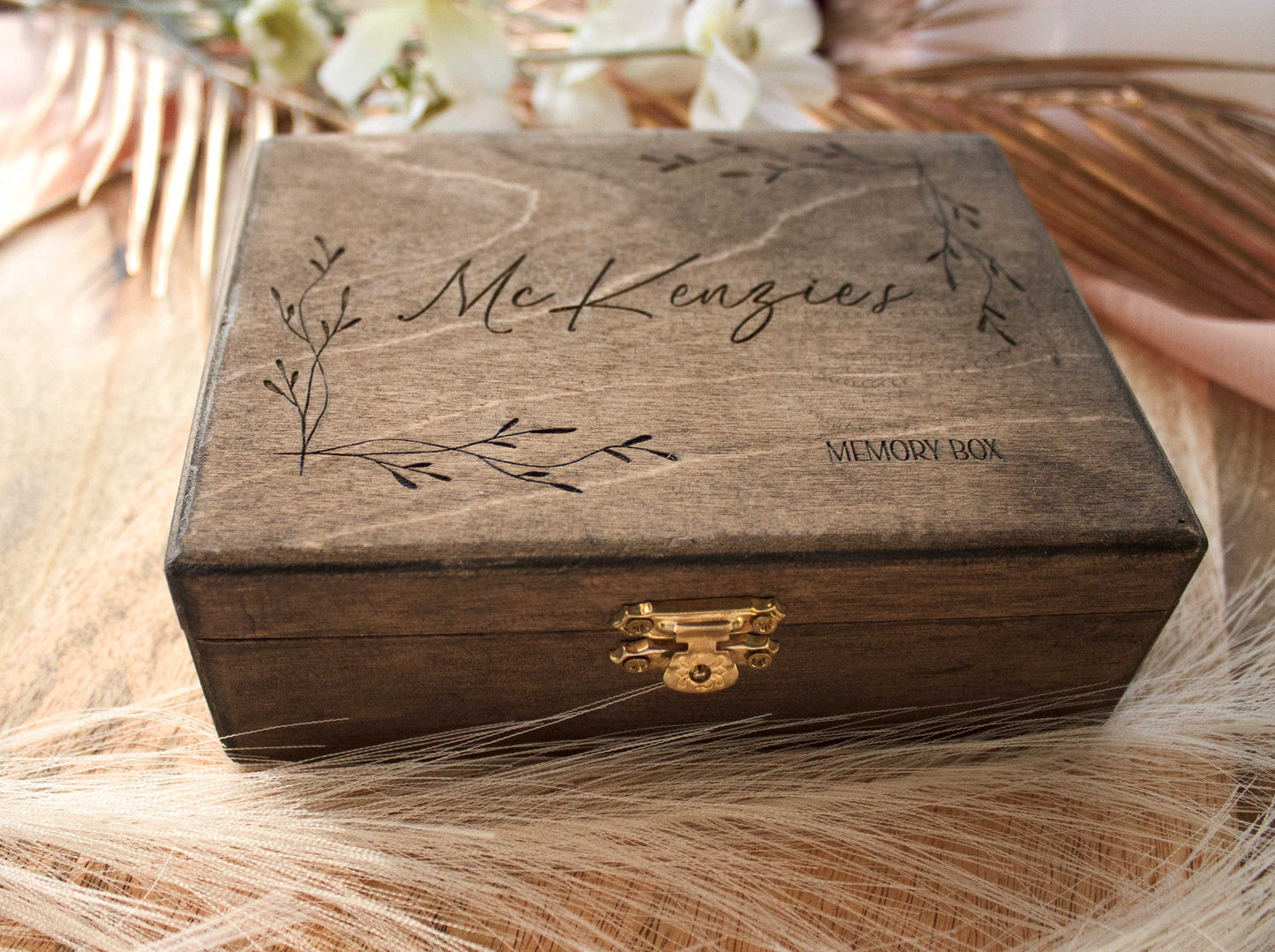 Personalized wooden box, Keepsake box, Anniversary Gift, Wedding Memory Box, Engraved Gift Box, Gift for Couple, Bride, Wood Memory gift box