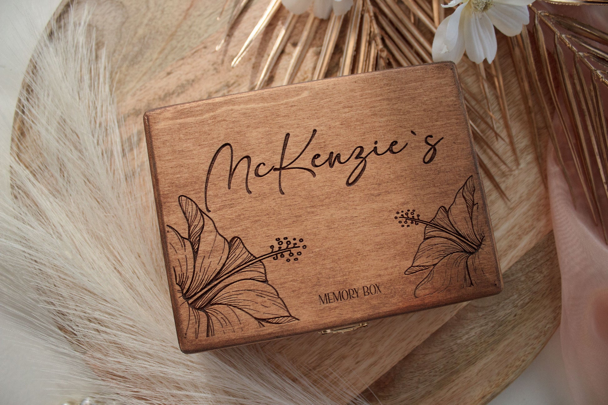 Personalized wooden box, Keepsake box, Anniversary Gift, Wedding Memory Box, Engraved Gift Box, Gift for Couple, Bride, Wood Memory gift box