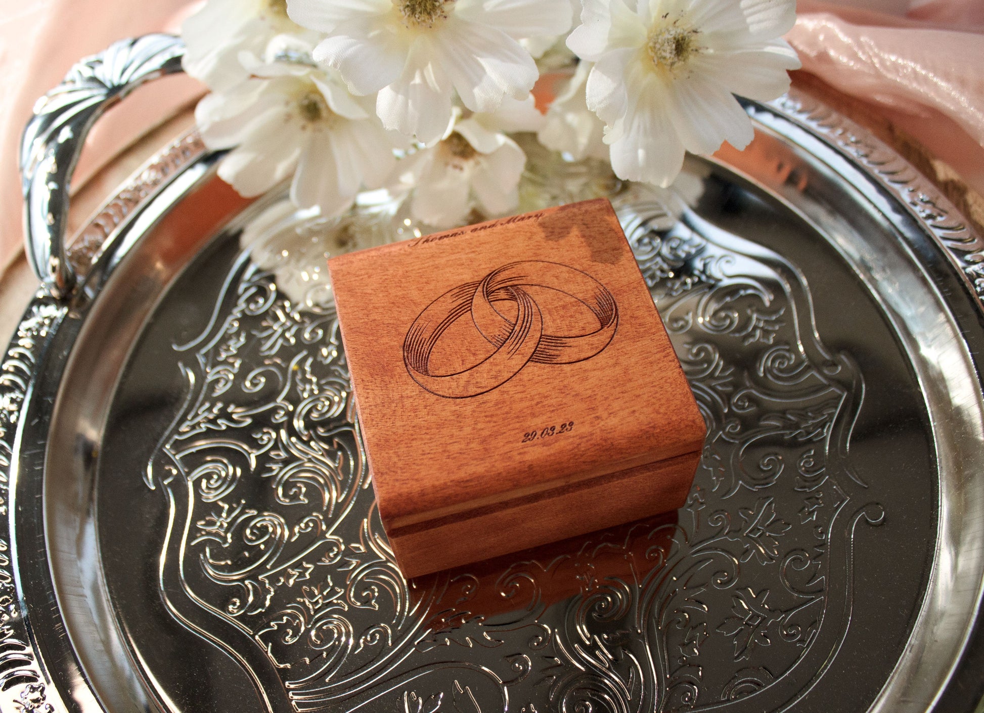 Wedding Ring Box, Wedding Ceremony, Proposal Ring Box, Custom Wood Ring Box, Box With Stabilized Moss, Square Ring Bearer, Anniversary