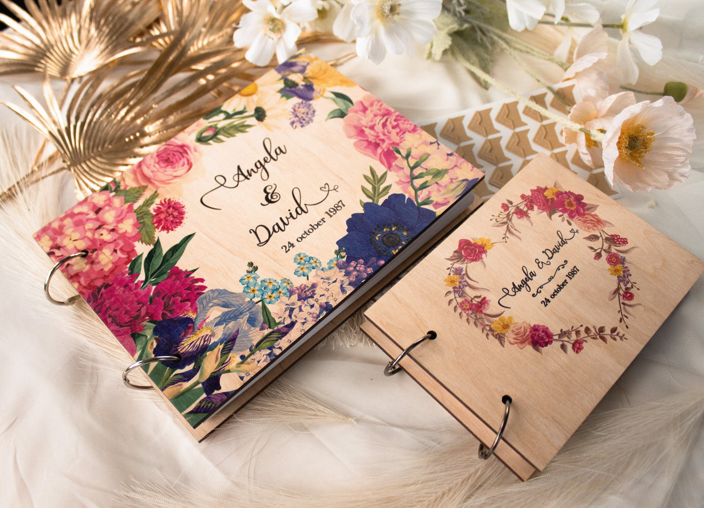 Personalized Photo Album, Wedding Album, Photo Album, Wooden book, Wedding Polaroid Guest Book, Instax Mini Album, Wedding Decor Memory book