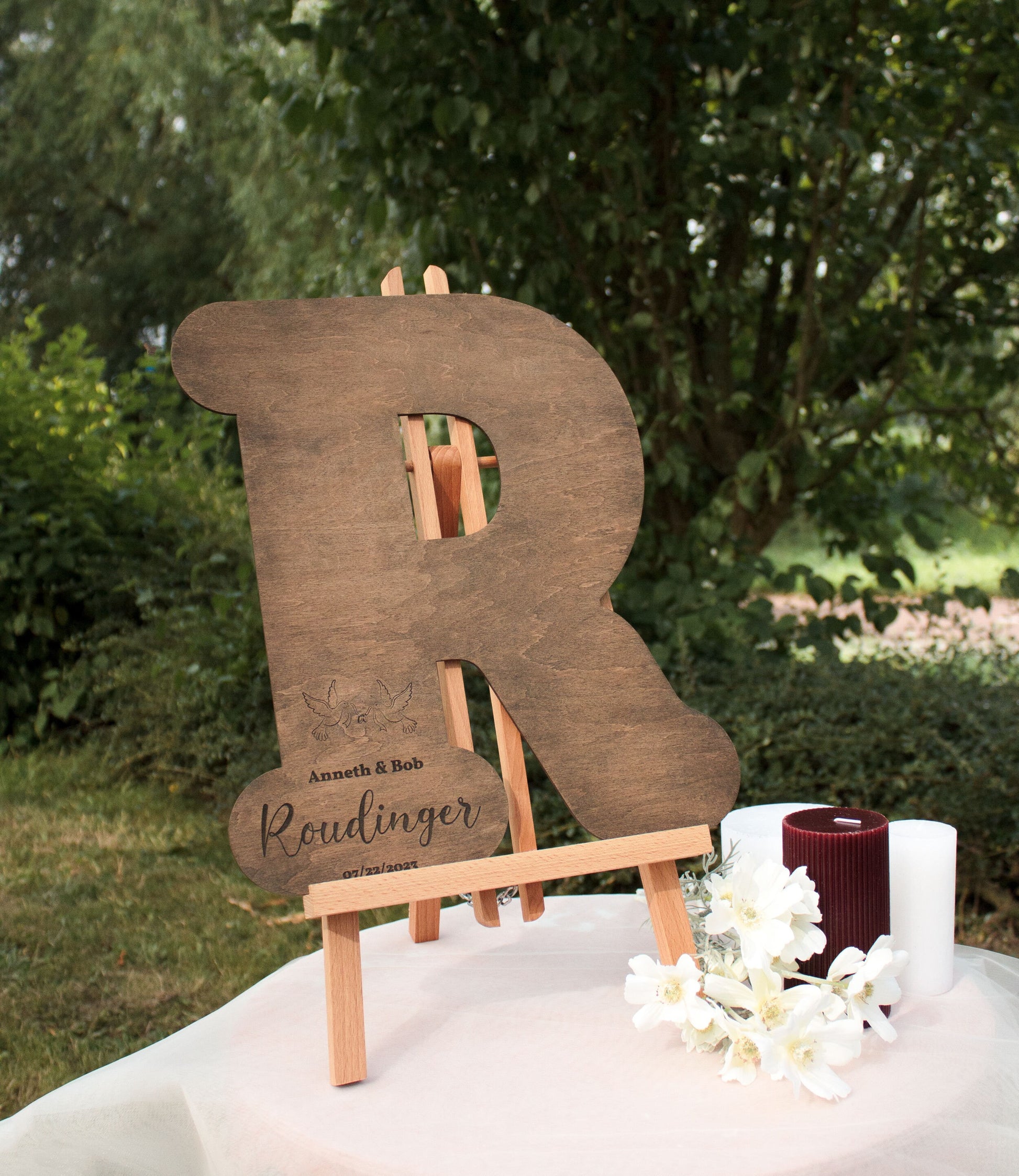 Alternative Wedding Guest Book, First Letters of Names, Wedding Sign, Wedding Décor, Rustic Wedding, Wood Letter Wedding Guestbook