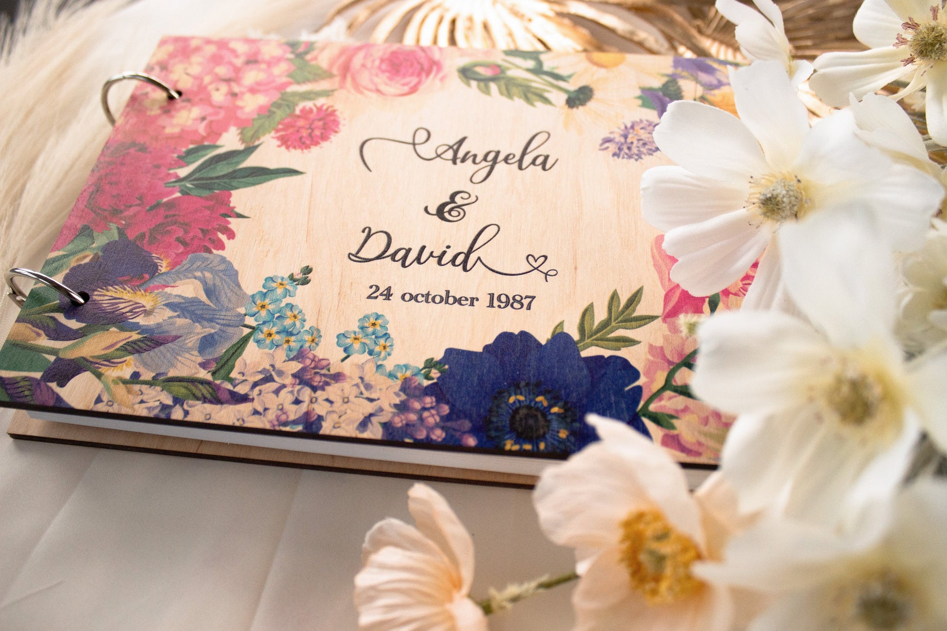 Personalized Photo Album, Wedding Album, Photo Album, Wooden book, Wedding Polaroid Guest Book, Instax Mini Album, Wedding Decor Memory book