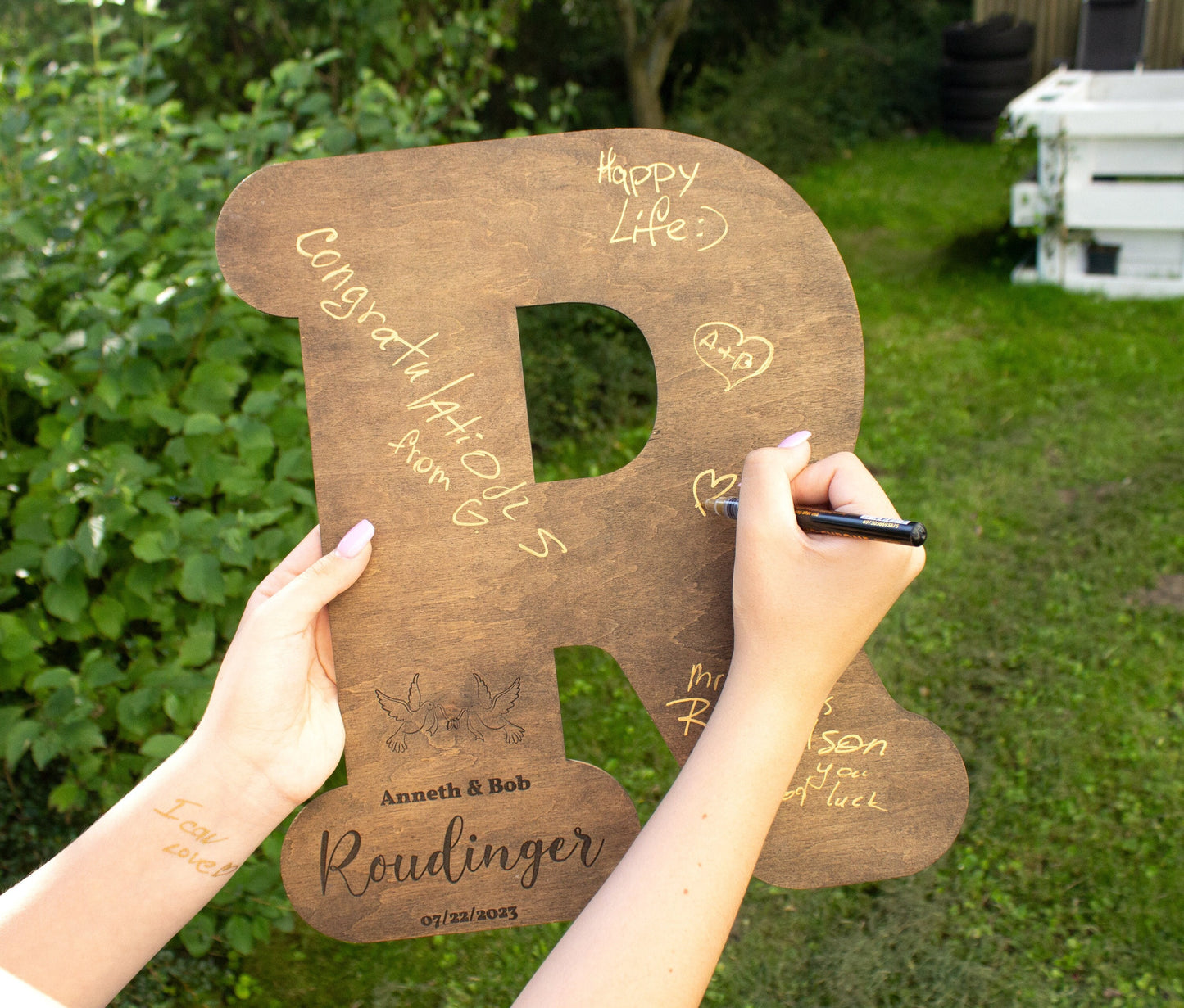 Alternative Wedding Guest Book, First Letters of Names, Wedding Sign, Wedding Décor, Rustic Wedding, Wood Letter Wedding Guestbook