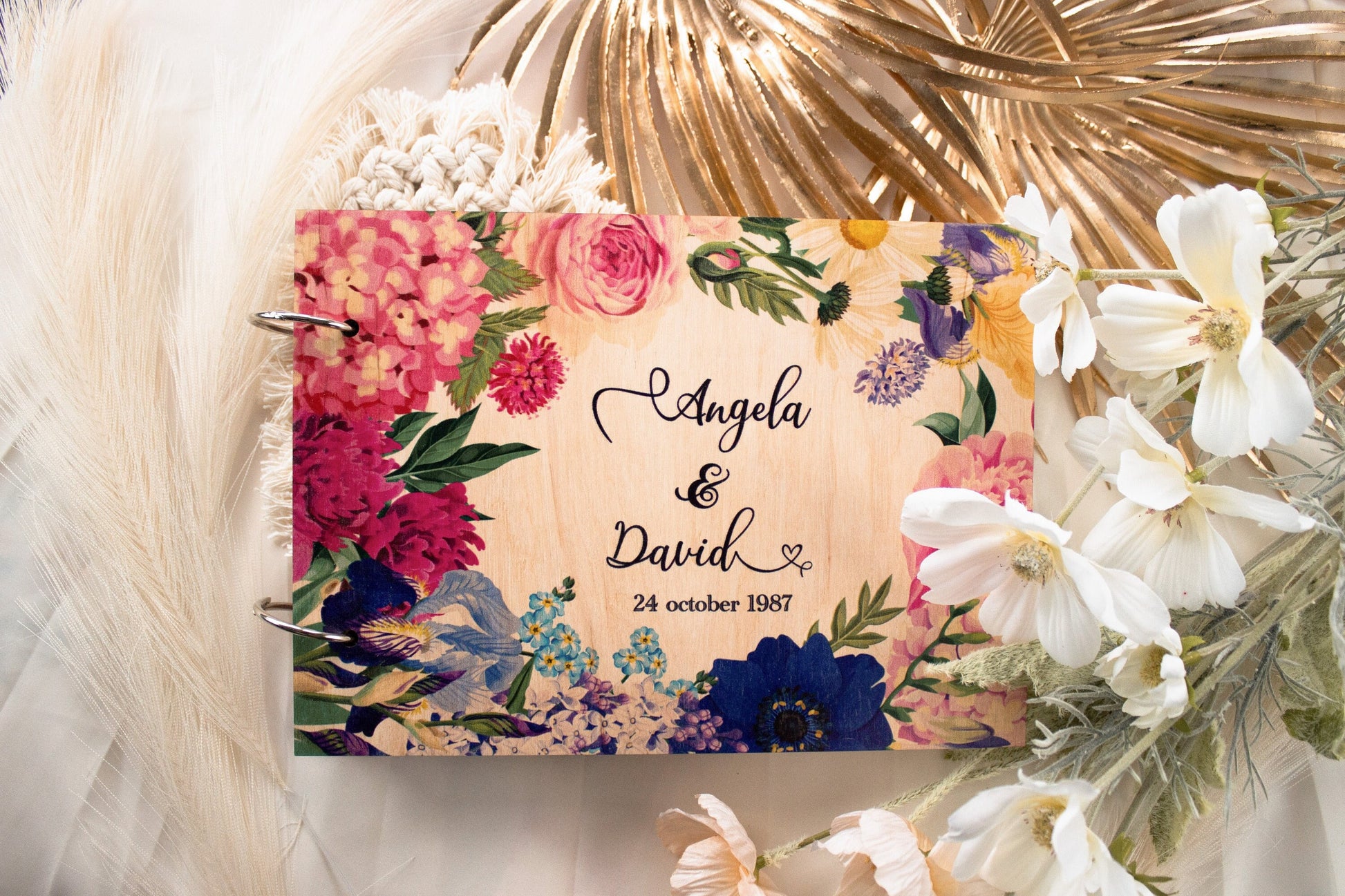 wooden wedding album